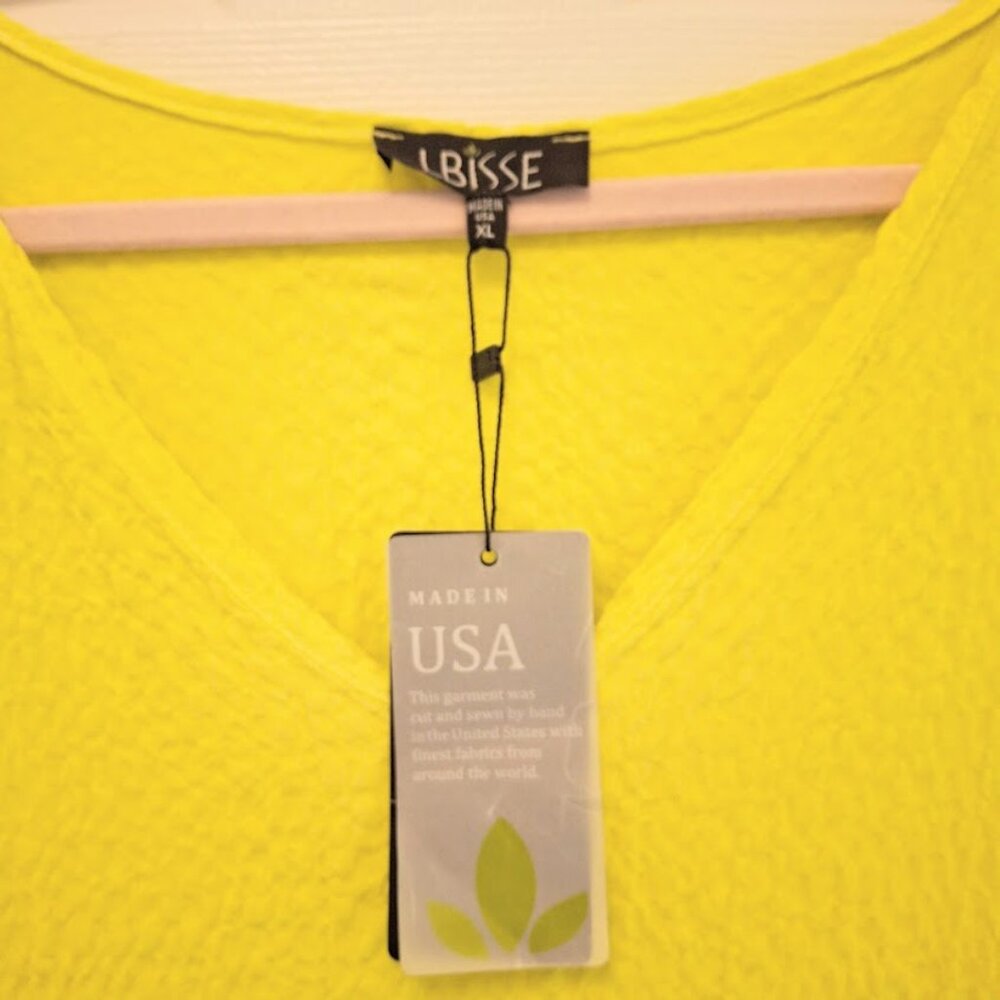 NEW LBISSE Maxi Dress Drop Waist Ankle-Length in Yellow Size XL Resort Vacation - Picture 4 of 8